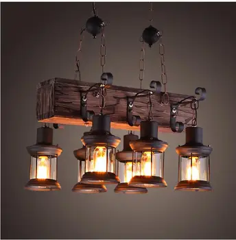 Vintage Loft kolye ışık Ferforje cam gölge kolye lamba mutfak ışığı tavanda asılı Lamba abajour