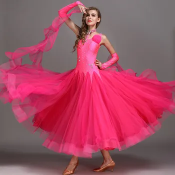 Elmas Balo Balo Salonu Elbiseler Latin Kadınlar için Uluslararası Standart Dans Elbise Balo Salonu Dans Gül Bayanlar Dans Elbise