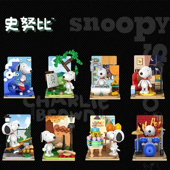 Kawaii Snoopy Peluş Karikatür Sevimli Bebek Ins Plastik Bebek Süsleri Sürpriz Anime figürü oyuncak Kız doğum günü hediyesi