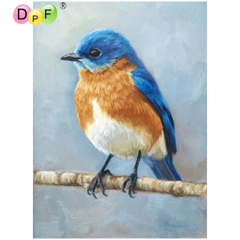 DPF Elmas boyama çapraz dikiş mavi beyaz kuş diy elmas boyama yuvarlak elmas boyama nakış mozaik dekorasyon hediye
