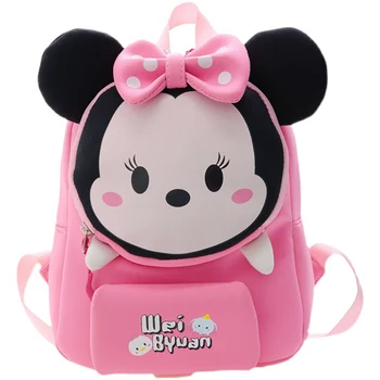 Yeni Disney Sevimli Karikatür Çocuk Pu Su Geçirmez Sırt Çantası Minnie Mickey Mouse Kız Bebek okul çantası Sevimli doğum günü hediyesi 2-12Years