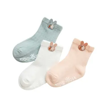 3 Çift / grup Bebek Çorap Yenidoğan Bebek Çorap Dağıtım Tutkal kaymaz Erkek Kız Bebek Çorap Kat Çorap Çocuk Çorap