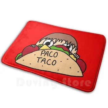 Paco Taco halı Paspas halı yastık Paco Taco gıda Tacos peynir marul domates et komik çocuk