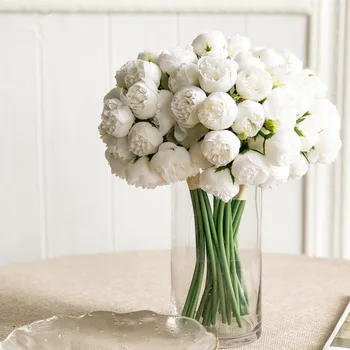 27 Kafaları Yapay İpek Gül Çiçek Kamelya Gelin Buketi Ev oturma odası masası Dekor Süsleme Düğün DIY Dekorasyon 2 Adet