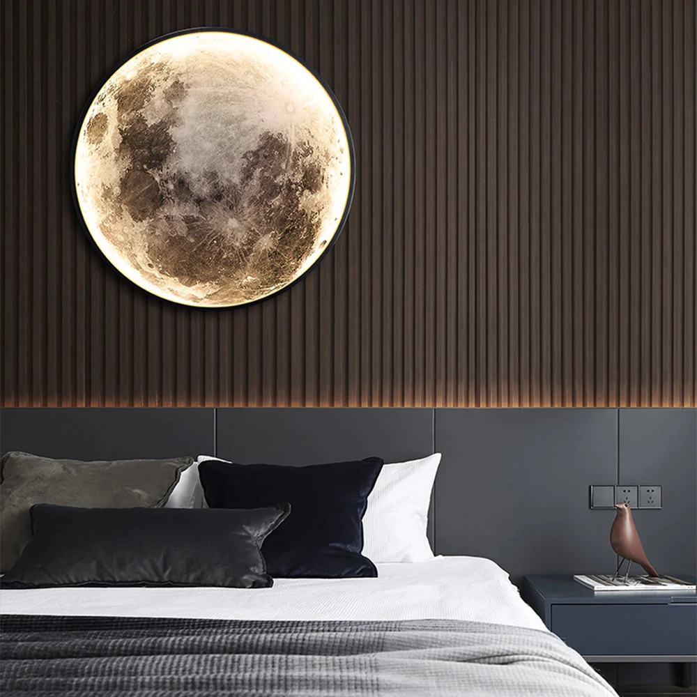 Modern led duvar Lambası Ay iç mekan aydınlatması Yatak Odası Oturma Salonu Odası EV Dekorasyon Fikstür ışıkları süslemeleri Avizeler Lambaları Görüntü 0