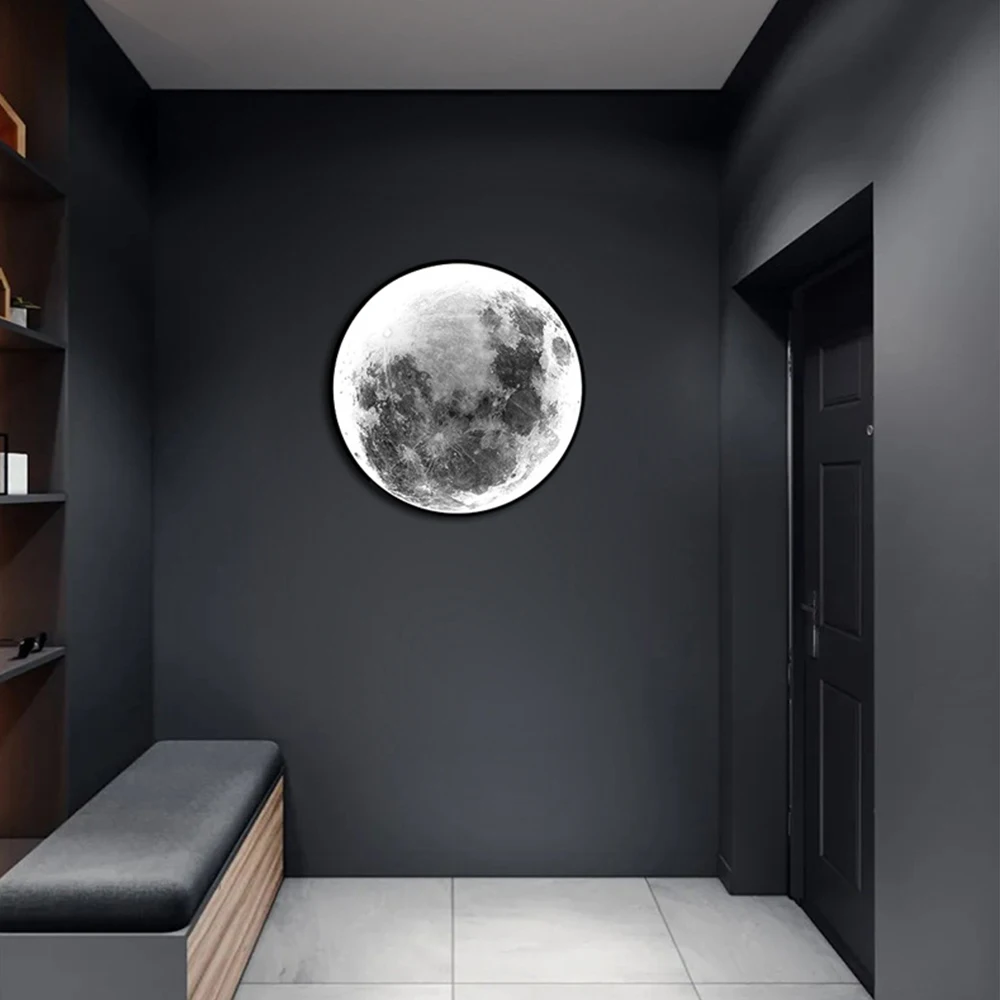 Modern led duvar Lambası Ay iç mekan aydınlatması Yatak Odası Oturma Salonu Odası EV Dekorasyon Fikstür ışıkları süslemeleri Avizeler Lambaları Görüntü 3