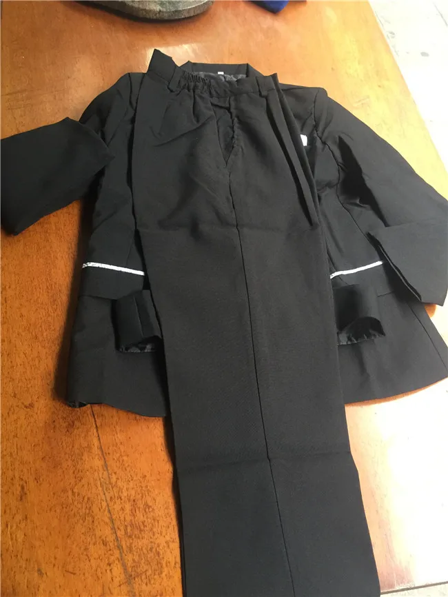 Erkek Siyah Takım Elbise Çocuk Kostüm Erkek Düğün resmi takım elbiseler 4 adet / takım Boyutu 80 cm-155 cm 2-12 Yıl Siyah Beyaz Görüntü 1