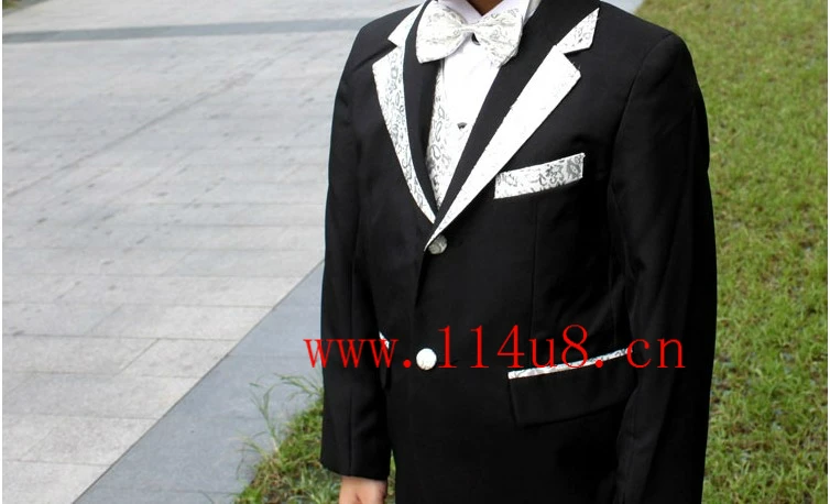Erkek Siyah Takım Elbise Çocuk Kostüm Erkek Düğün resmi takım elbiseler 4 adet / takım Boyutu 80 cm-155 cm 2-12 Yıl Siyah Beyaz Görüntü 5