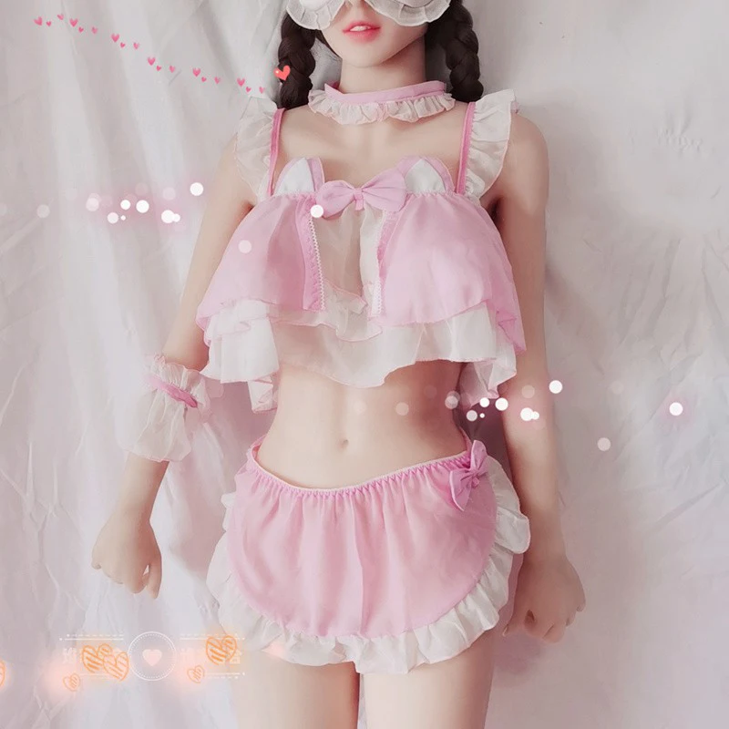 Cosplay Seksi Anime Fantezi kawaii iç çamaşırı seti Hizmetçi Kıyafeti Üniforma Tatlı Lolita Kız Öğrenci Kadın İç Çamaşırı Pijama Hizmetçi Kostümü Görüntü 1
