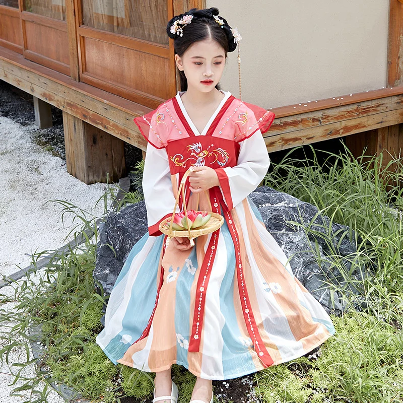Kızların Hanfu 2022 İlkbahar ve Sonbahar Yeni çocuk Giyim Çin Tarzı çocuk giyim Süper Peri çocuk Hanfu Görüntü 1