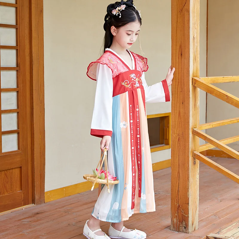 Kızların Hanfu 2022 İlkbahar ve Sonbahar Yeni çocuk Giyim Çin Tarzı çocuk giyim Süper Peri çocuk Hanfu Görüntü 2