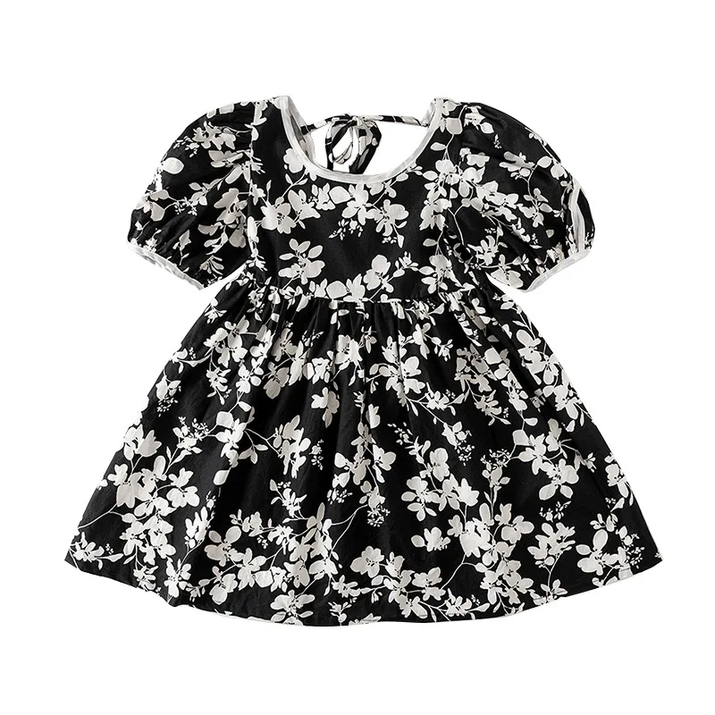 Anne ve Kızı Ebeveyn-çocuk Kısa Kollu Elbise 2021 Yaz Kare Yaka rahat elbise Eşleşen Aile Kıyafetleri Görüntü 4