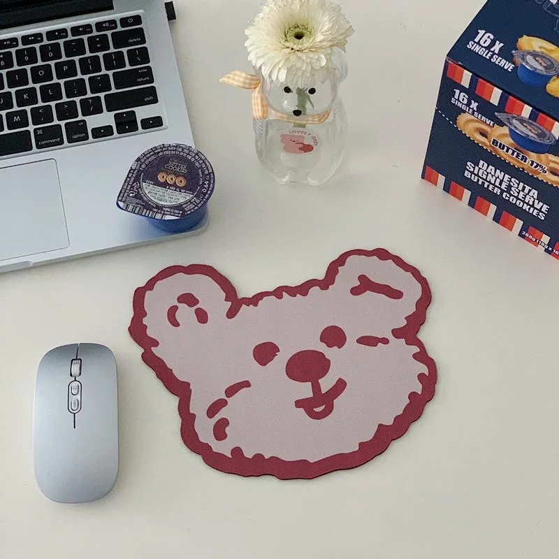 INS Internet Ünlü Kore Tasarımcı Şeftali Kalp Kore Niş Tasarımcı Yavru Ayı Mouse Pad anime fare altlığı Görüntü 3