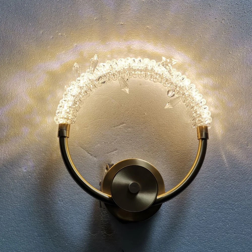 Lüks Kristal duvar ışıkları Modern Başucu lambası AC110V 220V Parlaklık Kristal LED Armatür Görüntü 1