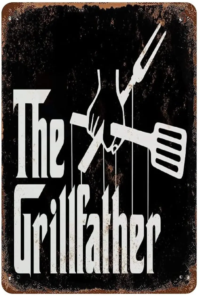 En Grillfather Vintage LookRetro Alüminyum İşareti Duvar DecorVintage MetalTin İşareti Duvar Plak Posteri Ev Bar Pub için Adam Görüntü 0