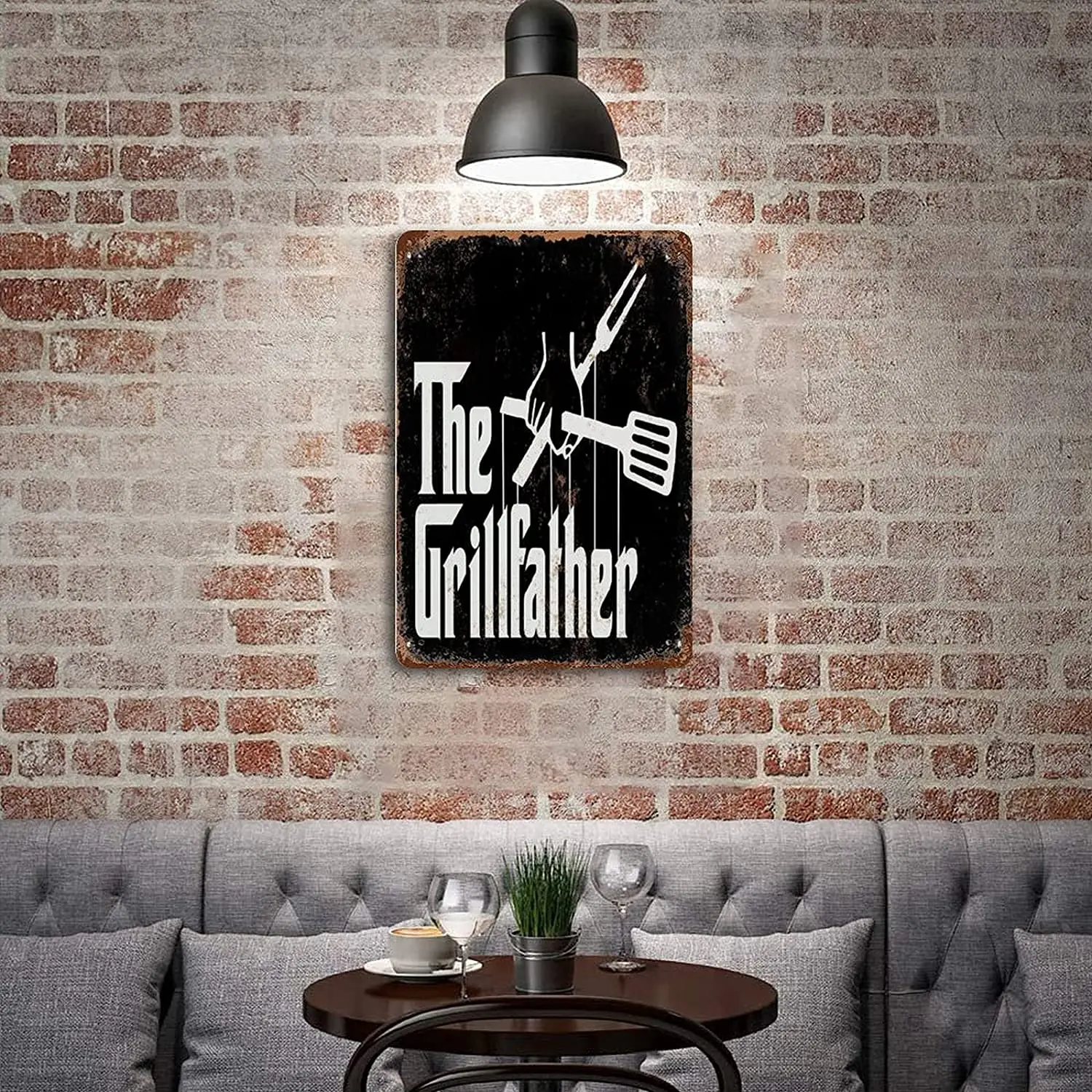 En Grillfather Vintage LookRetro Alüminyum İşareti Duvar DecorVintage MetalTin İşareti Duvar Plak Posteri Ev Bar Pub için Adam Görüntü 4