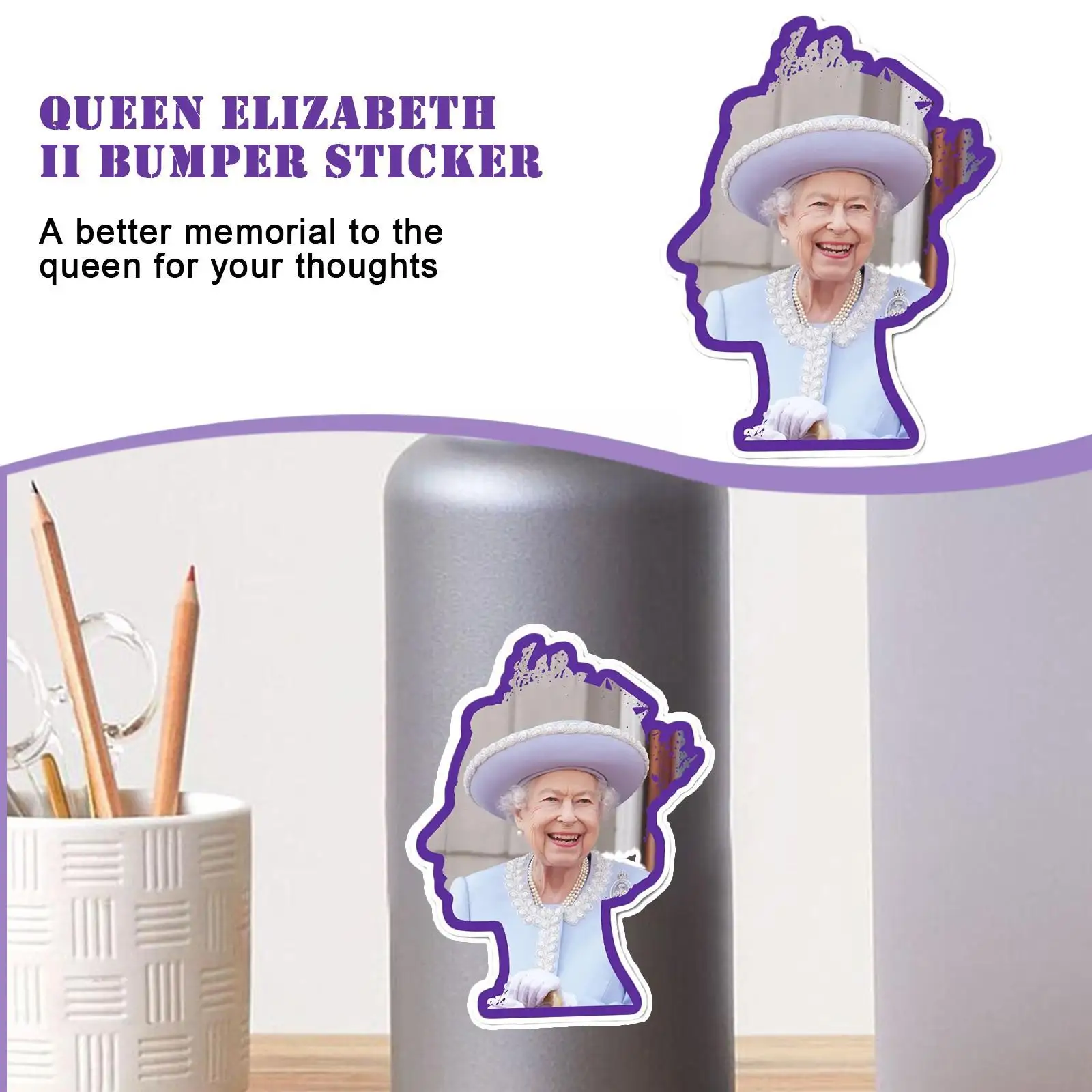 Mor Kraliçe İngiltere Sticker Dekoratif Sticker Sticker Anısına kraliçe'nin M2Q9 Görüntü 1