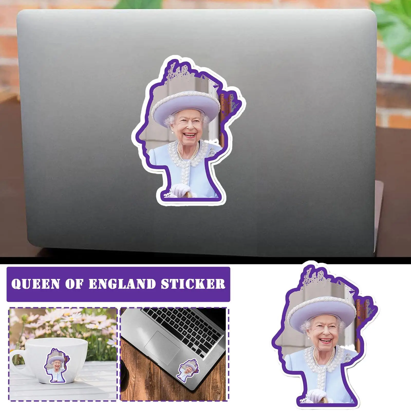 Mor Kraliçe İngiltere Sticker Dekoratif Sticker Sticker Anısına kraliçe'nin M2Q9 Görüntü 2