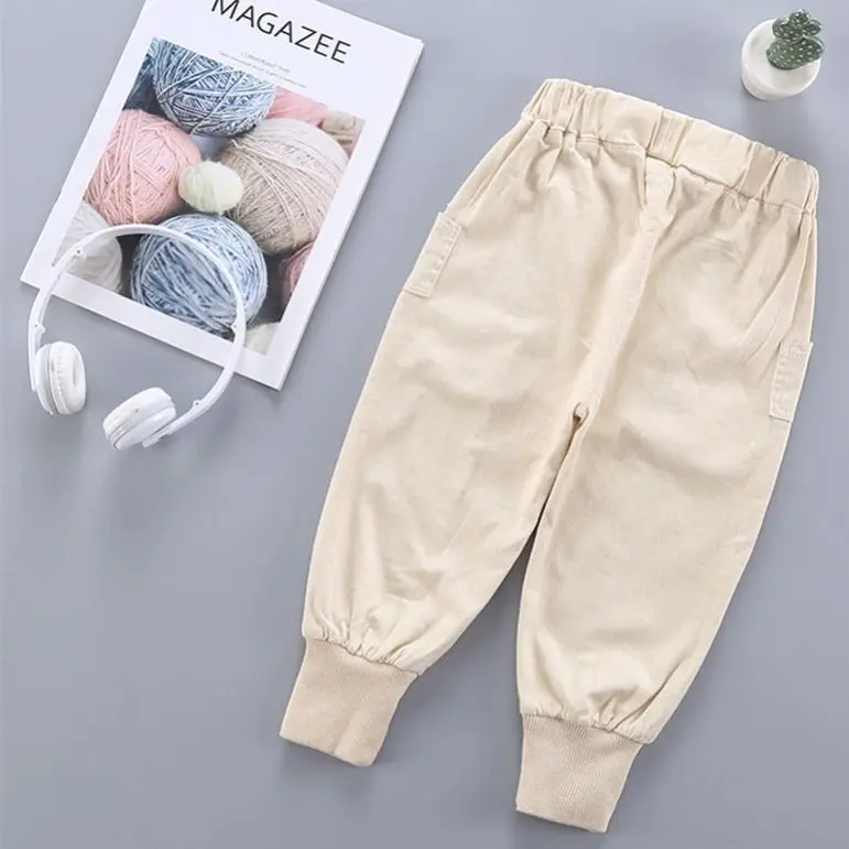 2020 Sonbahar Kış Yeni Çocuk Giyim Kız Bebek Pantolon Pantolon Moda Çocuk pamuklu pantolonlar Kızlar Yüksek Bel Rahat pantolon W546 Görüntü 5
