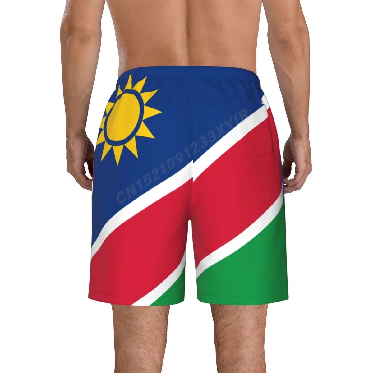 Yaz erkek Namibya Bayrağı plaj pantolonları Şort Sörf M-2XL Polyester Mayo Koşu Görüntü 1