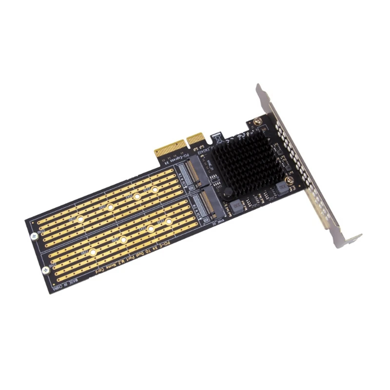 PCI-E NVME Adaptör Kartı M. 2 M ANAHTAR NVME Protokolü Çift Bay Dizi adaptör panosu Destekler PCI-E X8 / X4 / X16 Kart Yuvası Görüntü 1