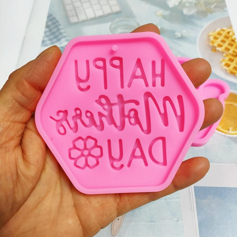 Yaratıcı anneler Günü Kolye Reçine Kalıp Takı Yapımı Coaster Anahtarlık Epoksi silikon kalıp DIY Ev Mutfak Dekorasyon Görüntü 1