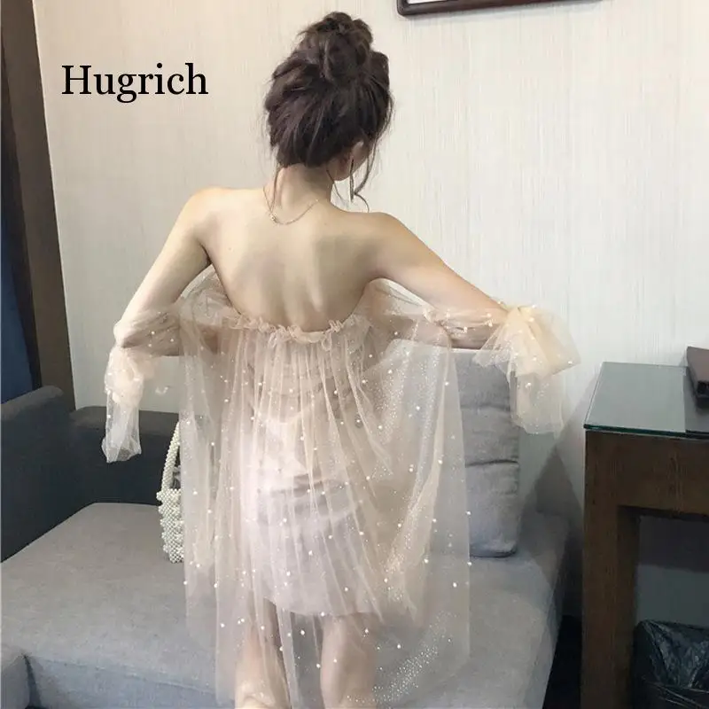 Sonbahar Seksi Gece Gösterisi Kabarık Örgü Bir Çizgi Yaka Kapalı tek omuzlu elbise Kısa Etek Görüntü 4