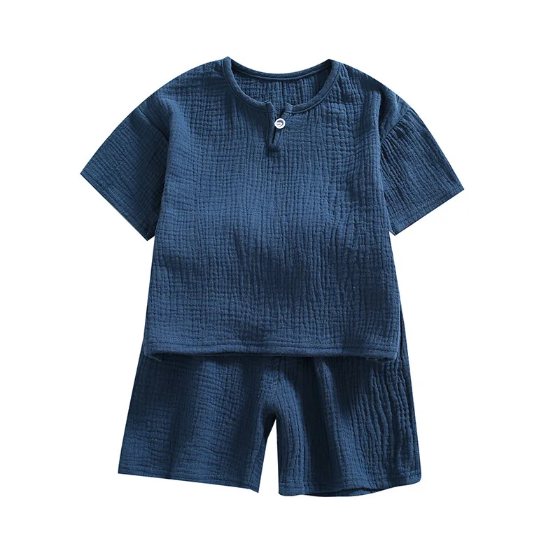 2 Adet Yaz Yenidoğan Bebek Kız Giysileri Kız Setleri Düz Renk Kısa Kollu Şort T-Shirt Çocuk Giysileri Erkek Moda Dış Giyim Görüntü 1