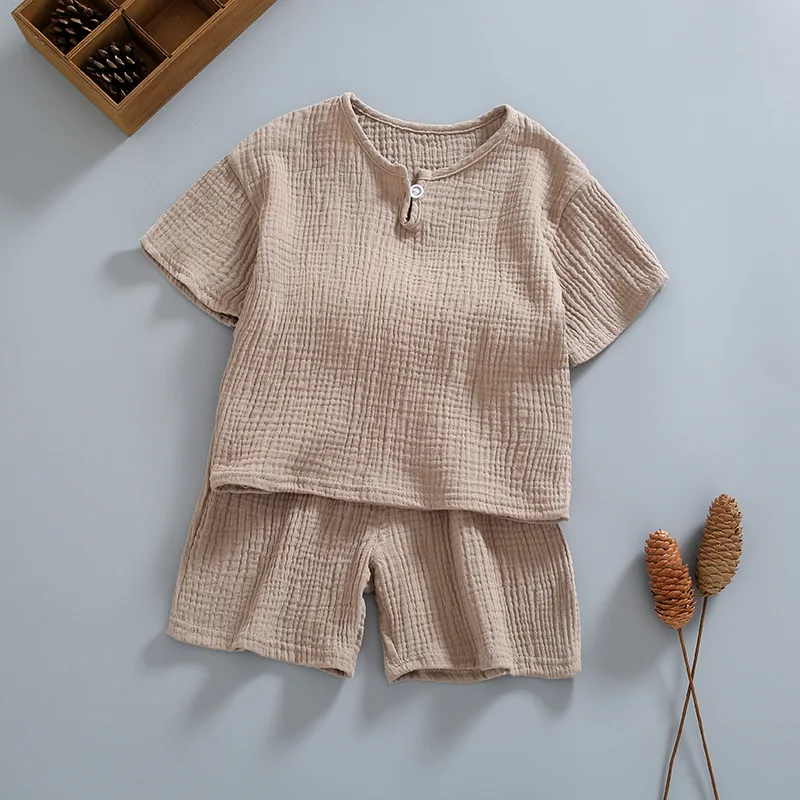 2 Adet Yaz Yenidoğan Bebek Kız Giysileri Kız Setleri Düz Renk Kısa Kollu Şort T-Shirt Çocuk Giysileri Erkek Moda Dış Giyim Görüntü 2