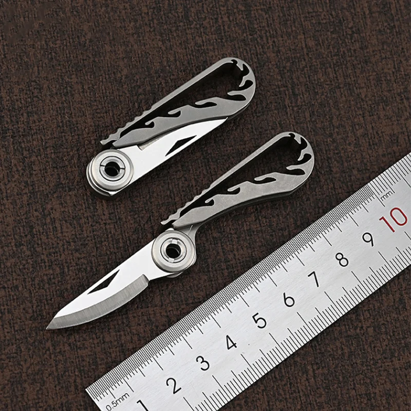 EDC Titanyum Alaşım Çok fonksiyonlu EDC Bıçak Kamp Ekipmanları Unboxing Mini Bıçak Anahtarlık Asılı Açık Çok Araçları Bıçak Görüntü 3