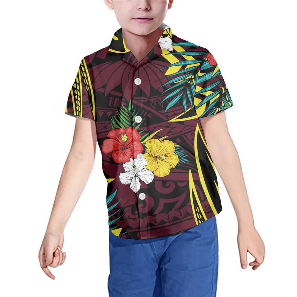 2022 5XL erkek Gömlek Kısa Kollu Polinezya Hawaii Tarzı Plumeria Klasik Düğmeler Üst Hafif Gevşek Giyim Ropa Hombre Görüntü 2
