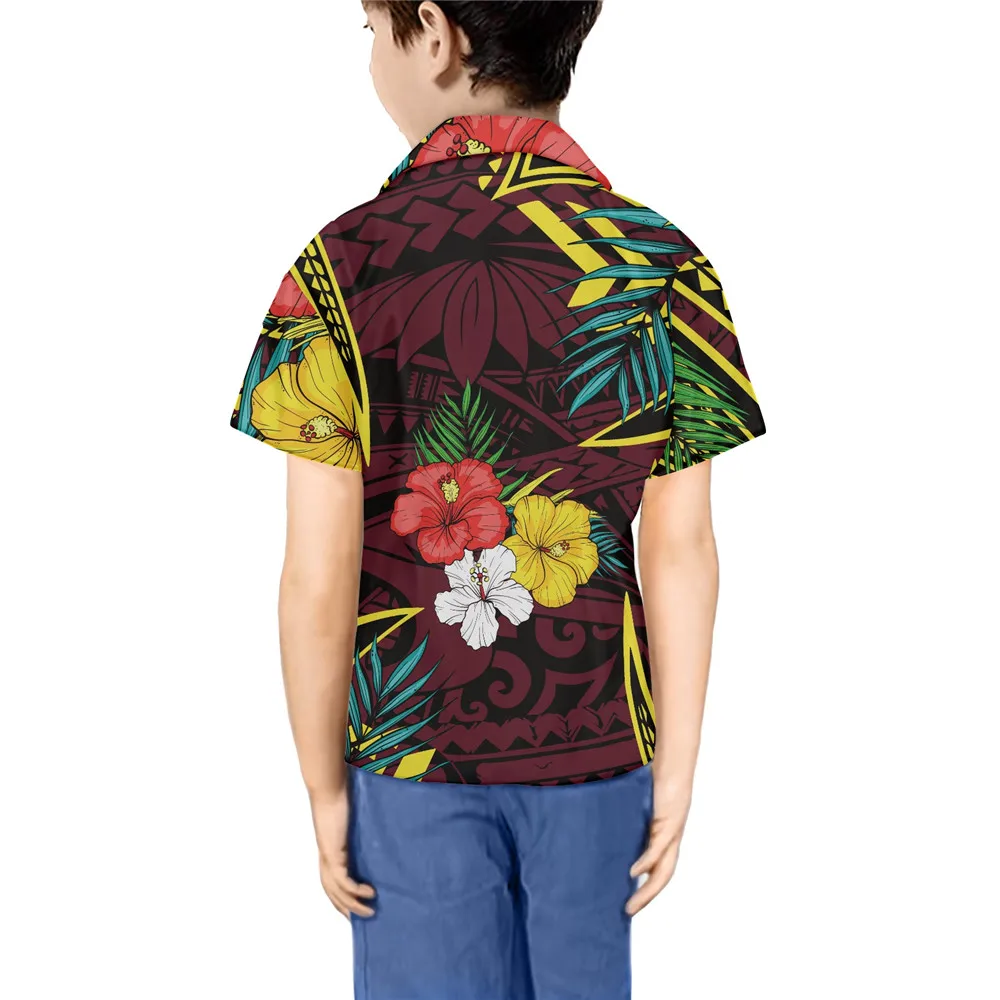 2022 5XL erkek Gömlek Kısa Kollu Polinezya Hawaii Tarzı Plumeria Klasik Düğmeler Üst Hafif Gevşek Giyim Ropa Hombre Görüntü 3