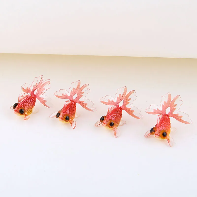2 adet Uğurlu Kırmızı Edebi Koi Simülasyon Küçük Goldfish Kolye DIY El Yapımı Takı Küpe Tırnak Aksesuarları Malzeme Görüntü 3