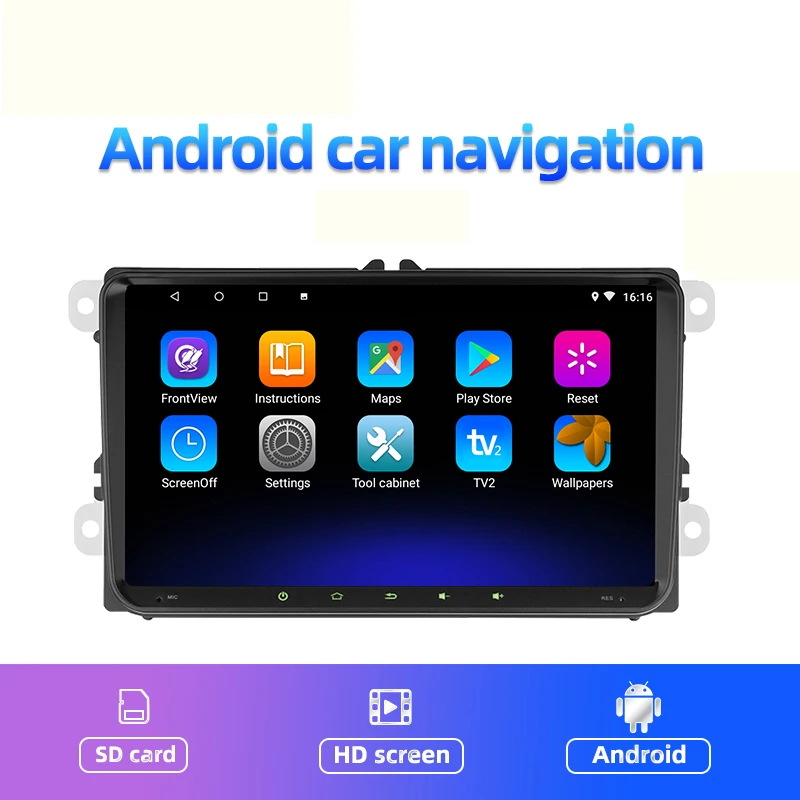 2Din Android 11 Araba Multimedya mp5 oynatıcı VW / Volkswagen / Golf / Polo / Tiguan / Passat / b7 / b6 / KOLTUK / leon / Skoda / Octavia Radyo GPS Görüntü 3