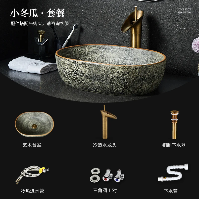 Avrupa tarzı Çin el Yapımı Lavabo Lavabo Sanatsal Banyo Lavabo banyo lavabo kase Görüntü 4