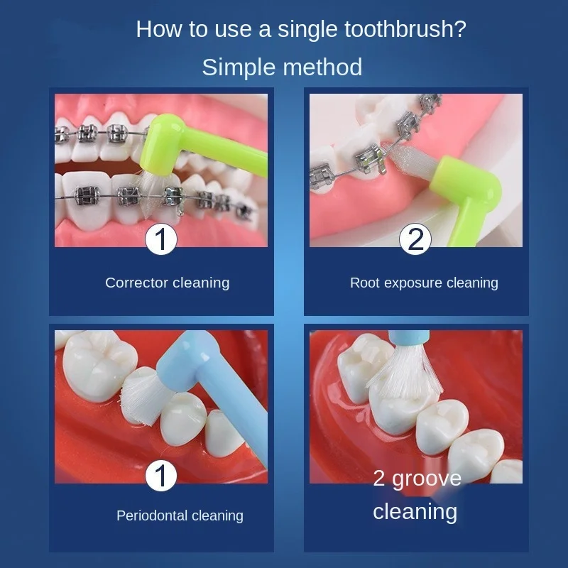 1 Adet Ortodontik Diş Fırçası İnterdental Diş Fırçası Küçük Kafa Yumuşak Saç Düzeltme Diş Parantez Diş İpi Ağız Diş Bakımı Görüntü 2