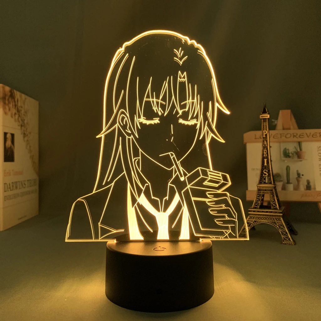 Anime Aksiyon Figürü Shizuka Hiratsuka led ışık Manga Benim Gençlik Romantik Komedi Yanlış Beklendiği Gibi Kawaii Odası dekor lambası Görüntü 2