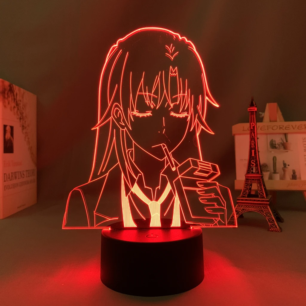 Anime Aksiyon Figürü Shizuka Hiratsuka led ışık Manga Benim Gençlik Romantik Komedi Yanlış Beklendiği Gibi Kawaii Odası dekor lambası Görüntü 3