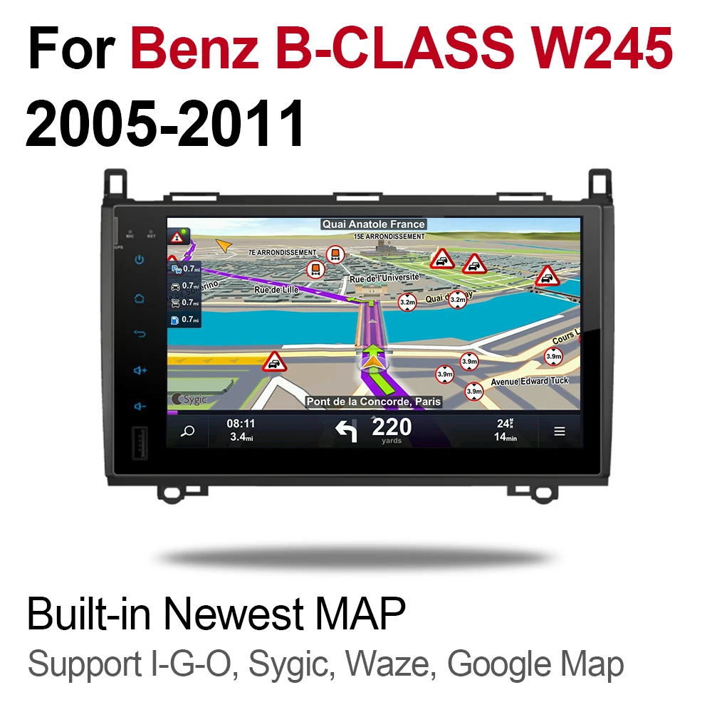 Mercedes Benz B Sınıfı W245 2005~2011 NTG 2 DİN Araba Android 9 GPS Navigasyon Multimedya sistemi BT WIFI Radyo Amplifikatör Görüntü 1