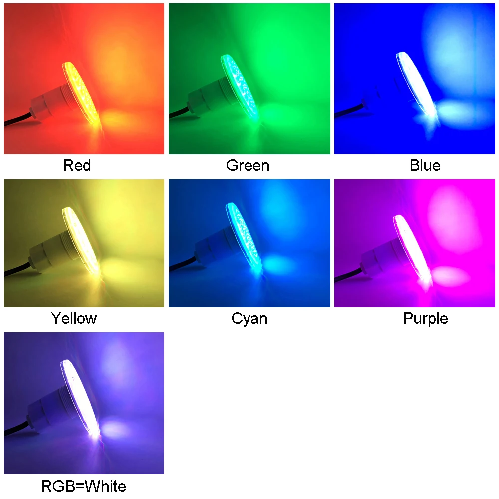 Synchronouse RGB sualtı havuz ışığı 15W 12V AC Reçine Dolgu LED Spot ışık anahtarı on / off IP68 Su Geçirmez Görüntü 3