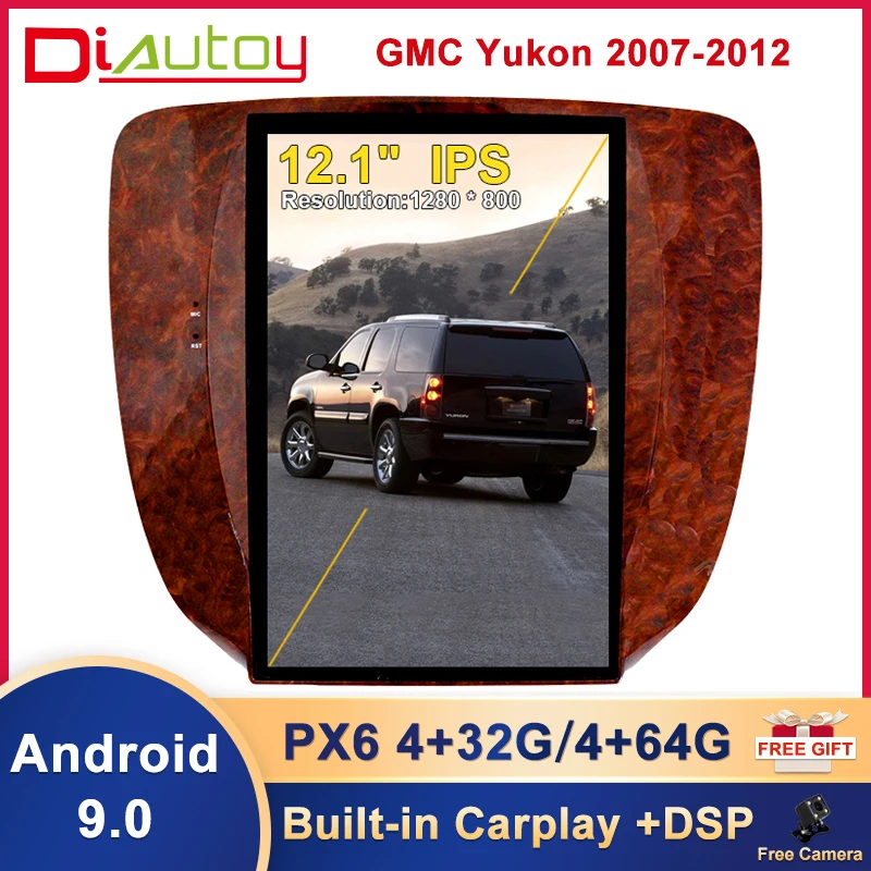Tesla Tarzı Android 9.0 Araba GPS Navigasyon için GMC YUKON 2007-2012 Android otomobil radyosu Stereo Ana Ünite Video Multimedya Oynatıcı Görüntü 0
