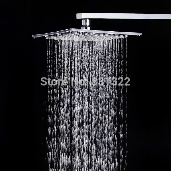25cm * 25cm kare paslanmaz çelik ultra ince duş başlıkları 10 inç yağış duş başlığı kol yok.Rani duş cp-101000 Görüntü 4