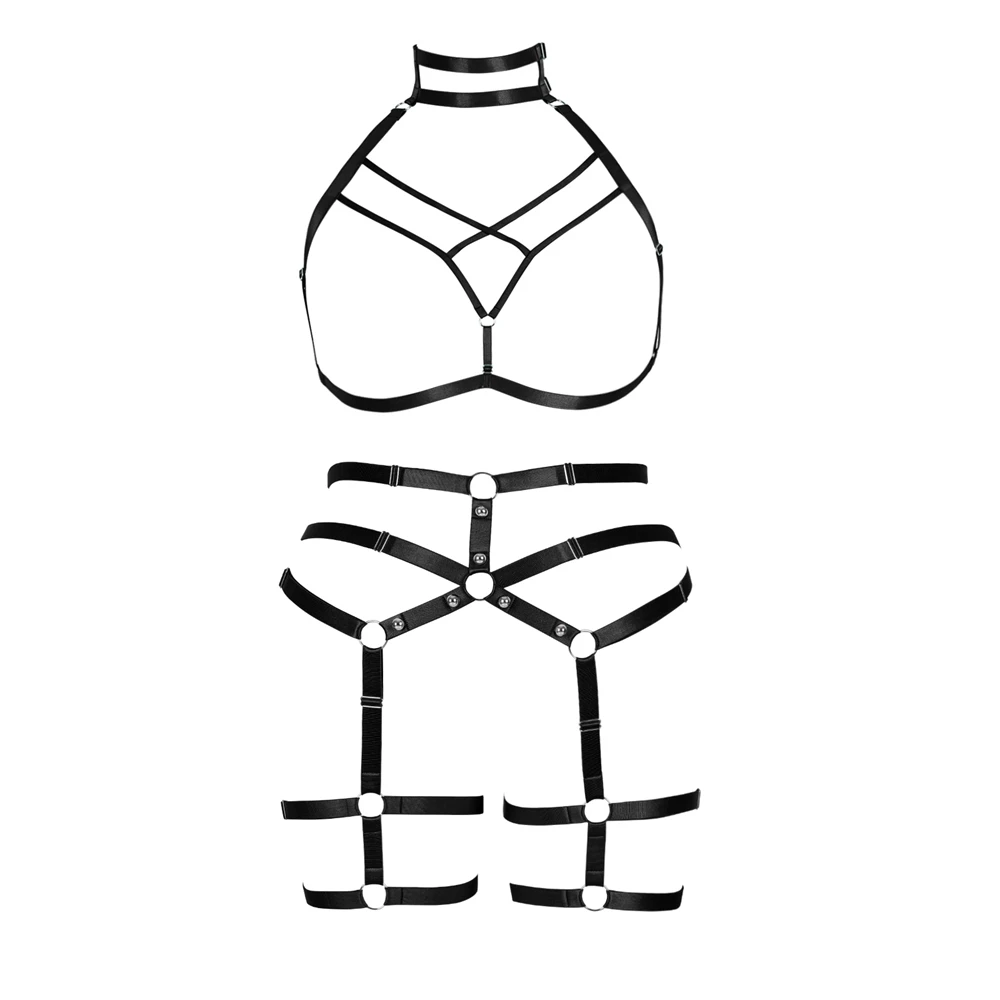 BDSM Busty Kadın Elastik Esaret Askı koşum kemeri Takım Elbise Hızlanma Iç Çamaşırı Kostüm Erotik Jartiyer Kemer Egzotik Giyim Görüntü 3