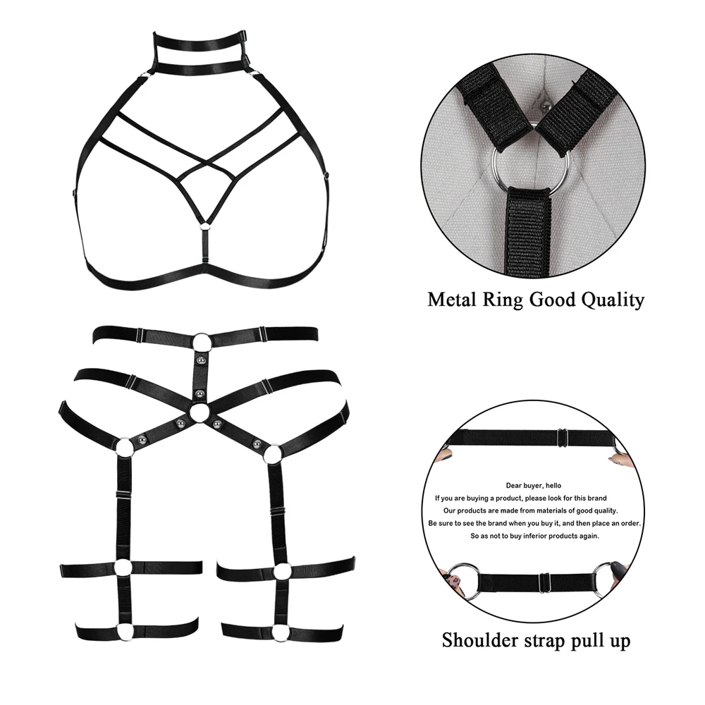 BDSM Busty Kadın Elastik Esaret Askı koşum kemeri Takım Elbise Hızlanma Iç Çamaşırı Kostüm Erotik Jartiyer Kemer Egzotik Giyim Görüntü 4
