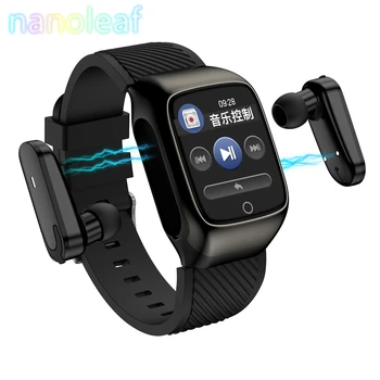 NANOLEAF 2 in 1 S300 akıllı saat Erkek Kulakiçi TWS Bluetooth 5.0 Kulaklık akıllı saat Müzik Egzersiz Egzersiz Android ıOS için