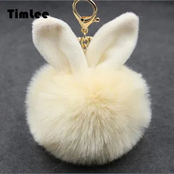 Timlee X321 Özgünlük Sevimli Tavşan Kulaklar Peluş Anahtar Zincirleri, Moda Peluş Süsler