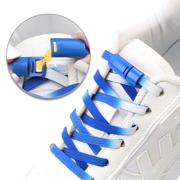 Manyetik Kilit Elastik Ayakkabı Bağcıkları Hiçbir kravat Ayakabı Düz Degrade Tieless Ayakkabı Bağı Çocuklar ve Yetişkin İçin Sneakers Shoestrings 1 Çift
