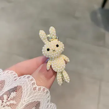 Kore modası takı saç tokası Sevimli Simülasyon İnci Tavşan Ördek Gagası Firkete Sevimli Kız Patlama Yan Klip Düğün Dekorasyon