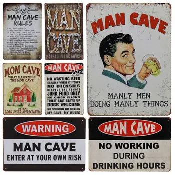 Man Cave Vintage Stil Metal Poster Motosiklet Alkış Retro duvar çıkartmaları Ev Dekorasyon Bar Pub Kulübü Teneke Işaretleri Kaya Posteri