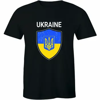 Ukrayna Ulusal Tshirt Trident Ukrayna Gömlek Miras Ulusal Günü Tee Premium Pamuk Kısa Kollu O-Boyun Erkek Tişört S-3XL